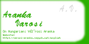 aranka varosi business card